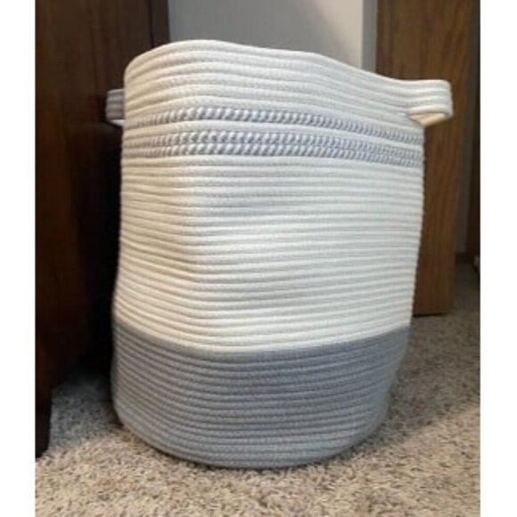 New 80L Laundry Basket, Laundry Hamper, Cotton Rope Storage Basket - Picture 1 of 2